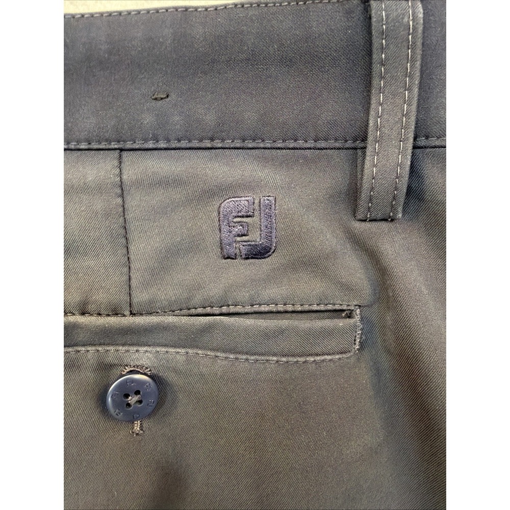 Foot Joy Navy Blue Flat Front Golf Casual Shorts Size W34 Classic Preppy - Picture 14 of 14